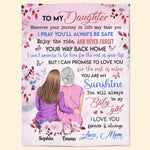 To My Daughter I Love You Forever And Always - Personalized Blanket