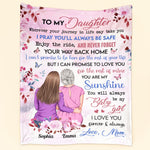 To My Daughter I Love You Forever And Always - Personalized Blanket