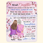 To My Daughter I Love You Forever And Always - Personalized Blanket