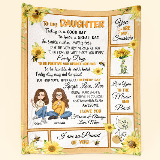 To My Daughter I Love You Forever & Always - Personalized Blanket