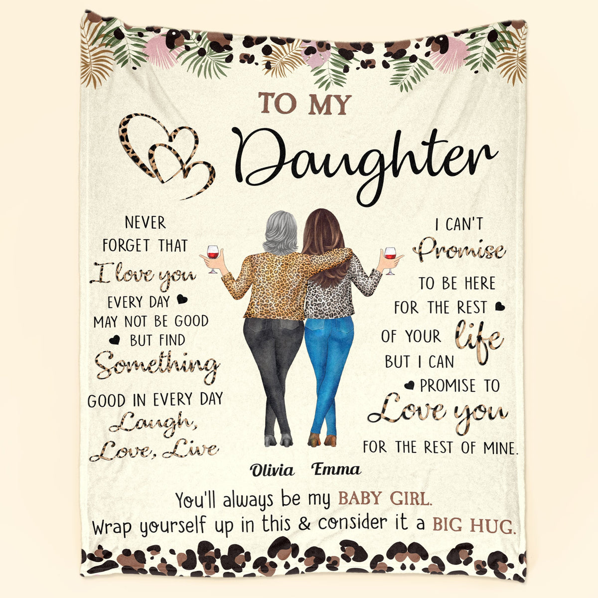 To My Daughter I Love You From Mom - Personalized Daughter Blanket ...