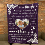 To My Daughter I Love You - Personalized Photo Blanket