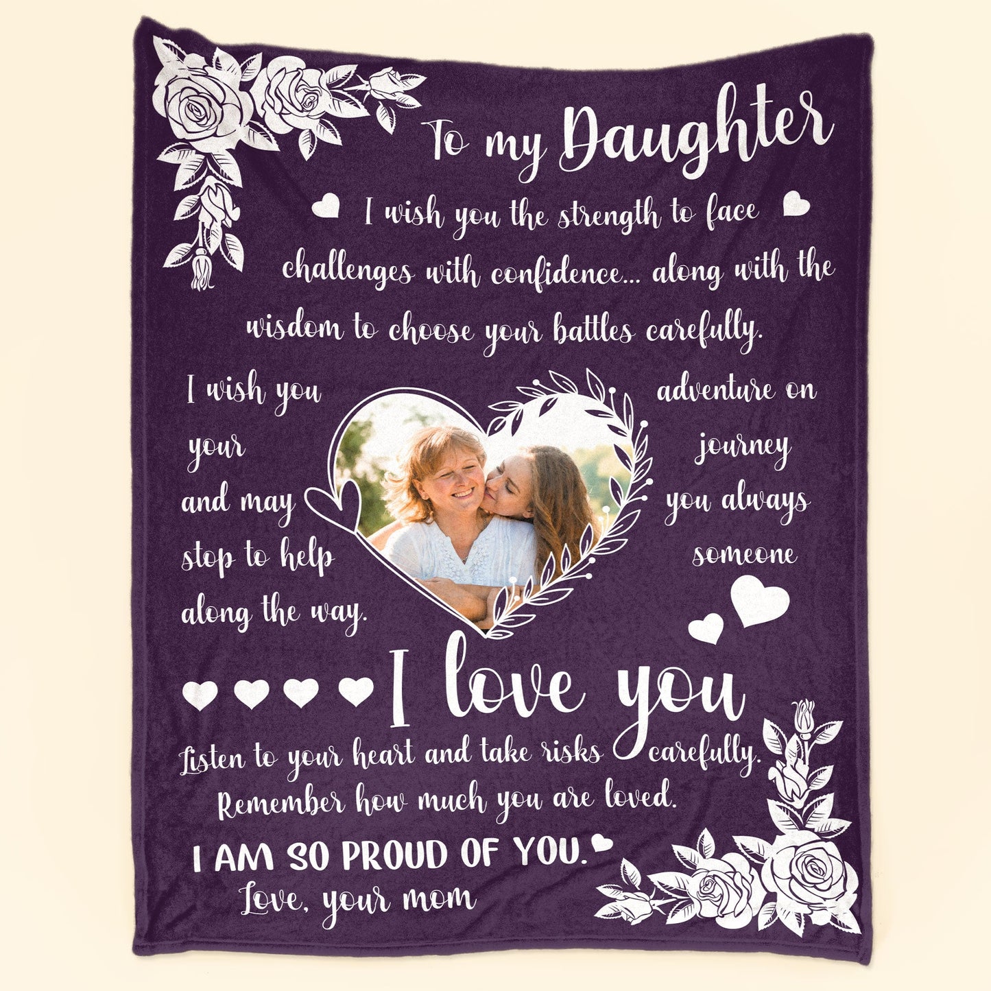 To My Daughter I Love You - Personalized Photo Blanket