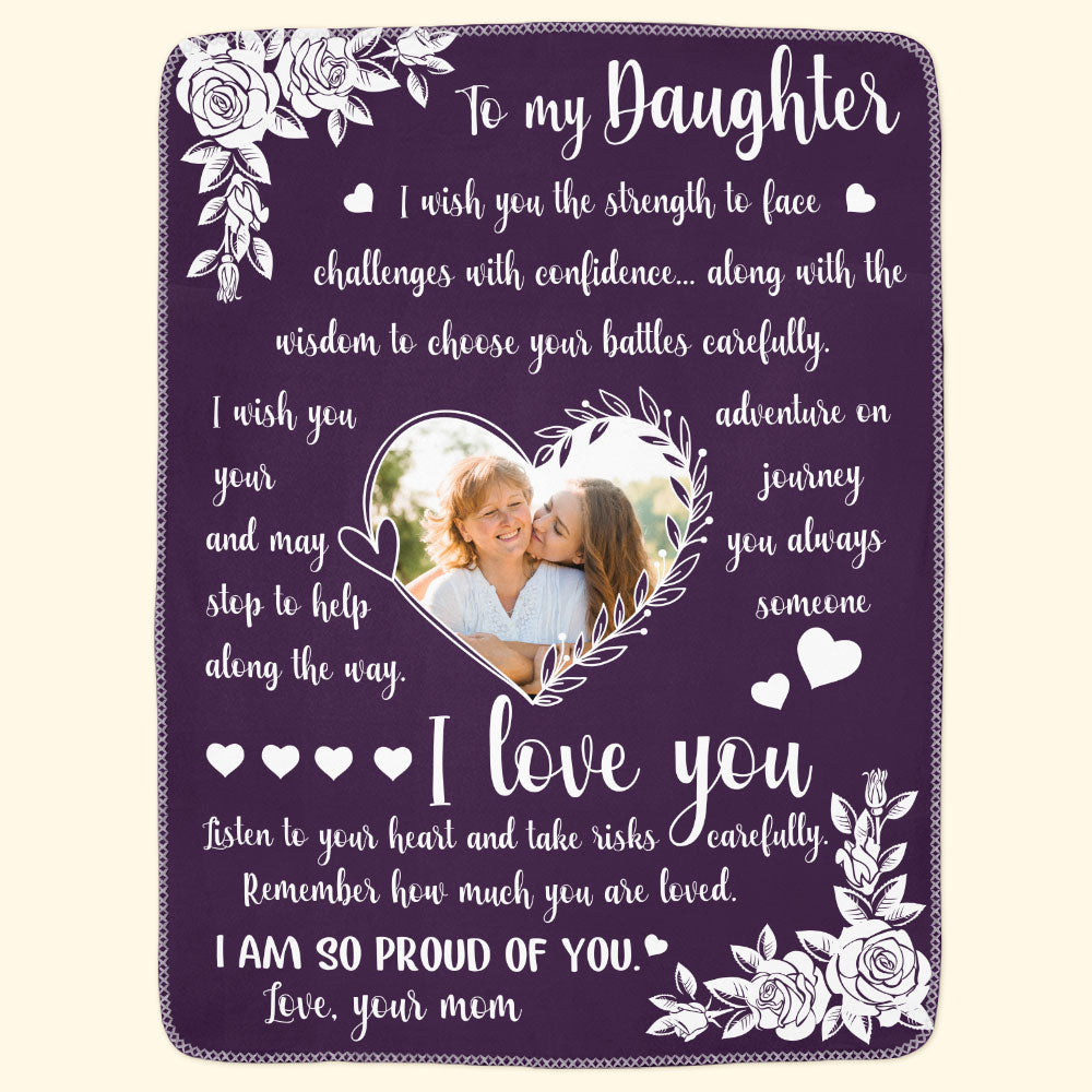 To My Daughter I Love You - Personalized Photo Blanket