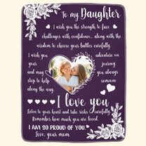 To My Daughter I Love You - Personalized Photo Blanket