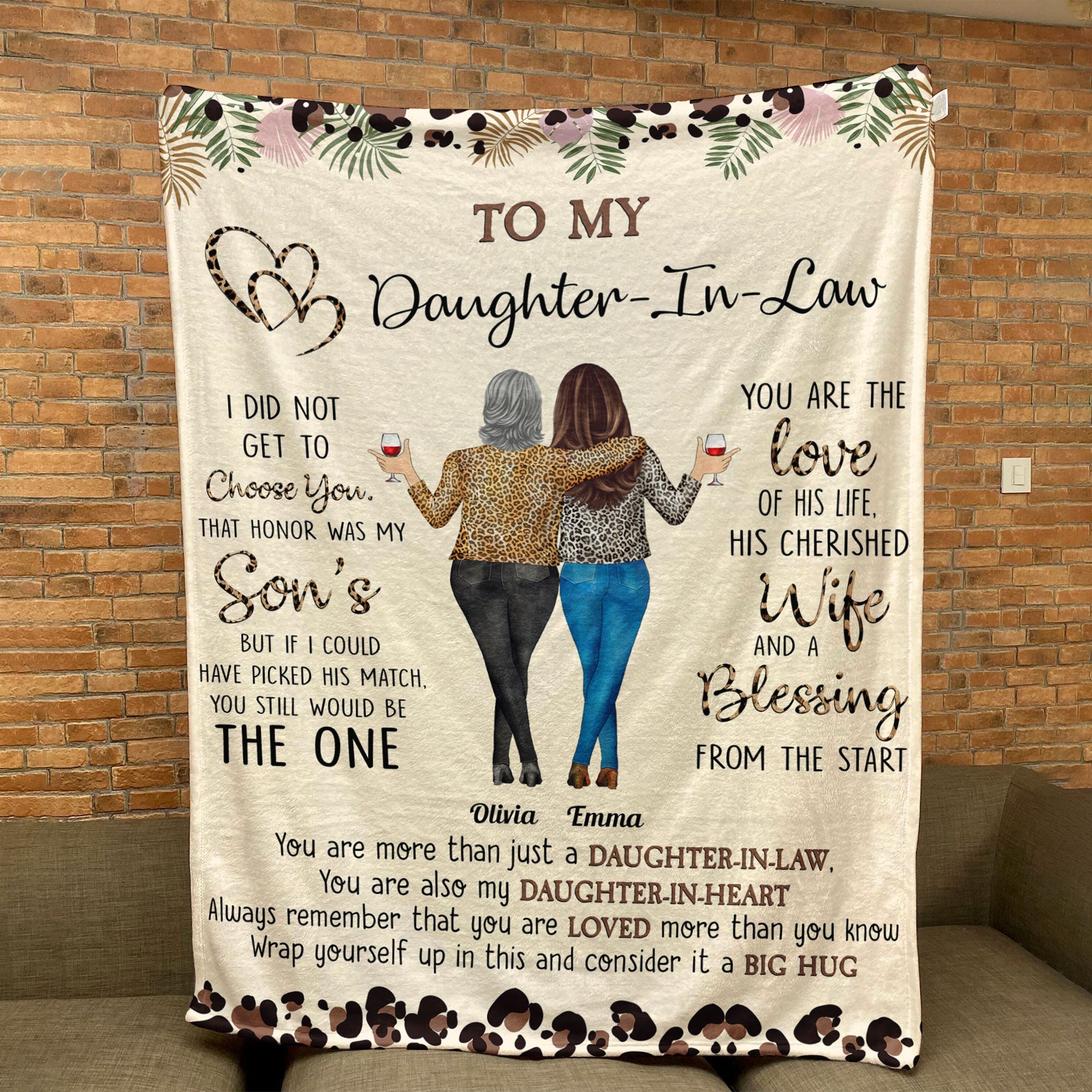 To My Daughter-In-Law You Are My Daughter-In-Heart - Personalized Blanket