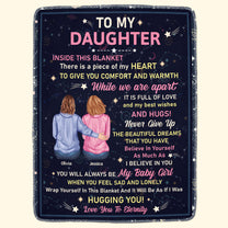 To My Daughter Inside This Blanket Is My Heart - Personalized Blanket