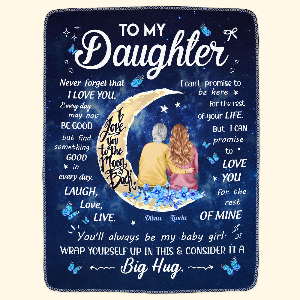 To My Daughter Never Forget That I Love You - Personalized Blanket