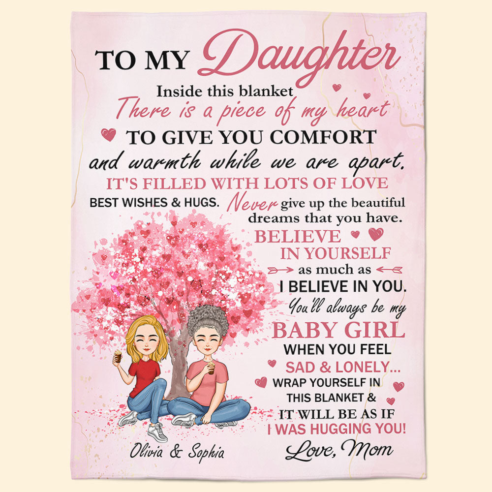 To My Daughter There Is A Piece Of My Heart Inside This Blanket - Personalized Blanket