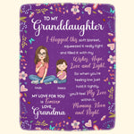 To My Granddaughter Hugg This Soft Blanket From Grandma - Personalized Blanket