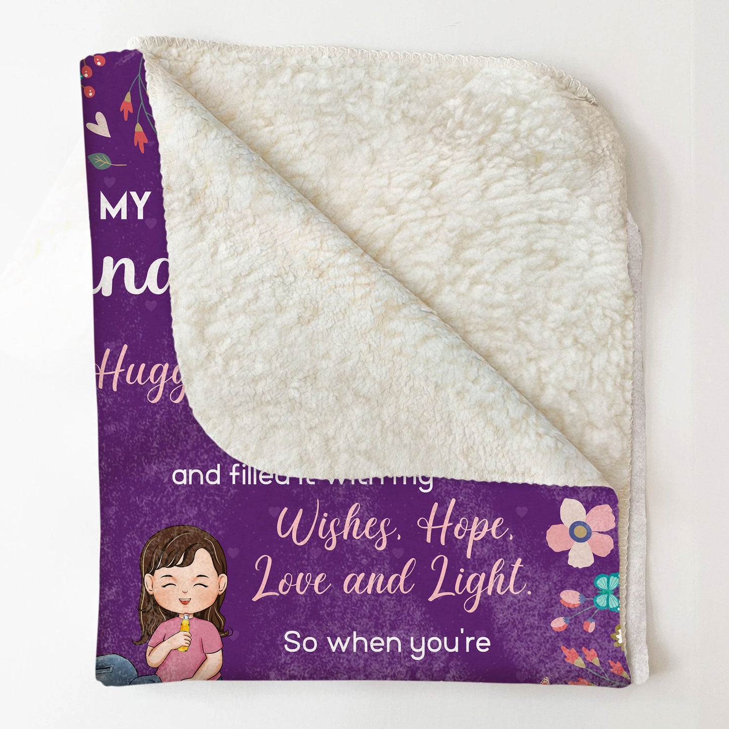 To My Granddaughter Hugg This Soft Blanket From Grandma - Personalized Blanket