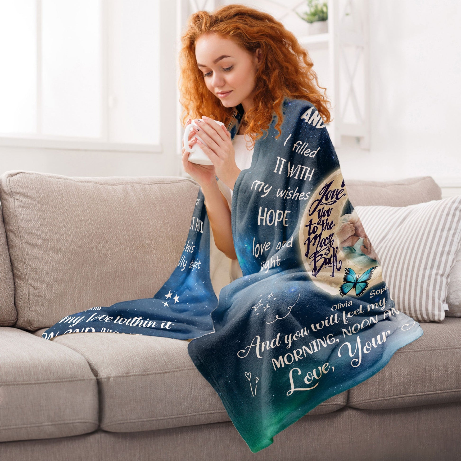 Custom Blanket To My Granddaughter Fleece Blanket Personalized To