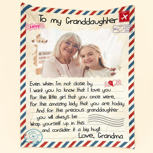 To My Granddaughter - Personalized Photo Blanket