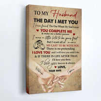 To My Husband The Day I Met You - Personalized Wrapped Canvas