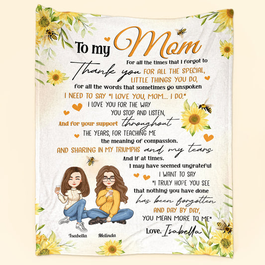 To My Mom I Love You And Thank You For Everything You Do - Personalized Blanket - Mother's Day, Loving Gift For Mom, Mother