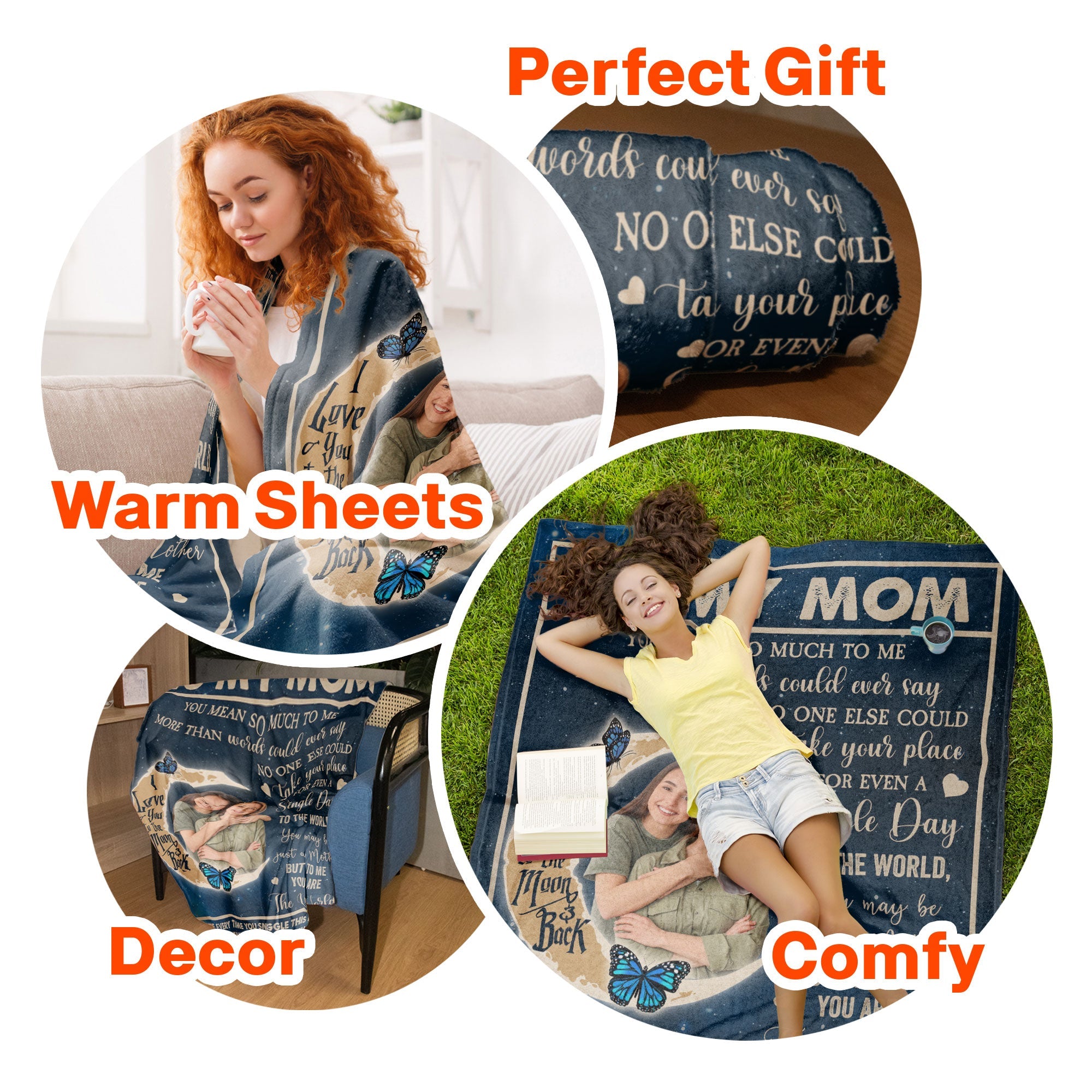 To My Mom You Are The World - Personalized Photo Blanket