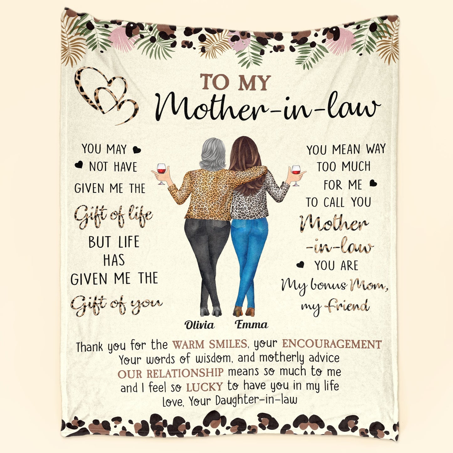 To My Mother-In-Law Life Has Given Me The Gift Of You - Personalized Blanket