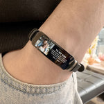 To My Son Believe In You As Much As I Believe In You - Personalized Photo Bracelet