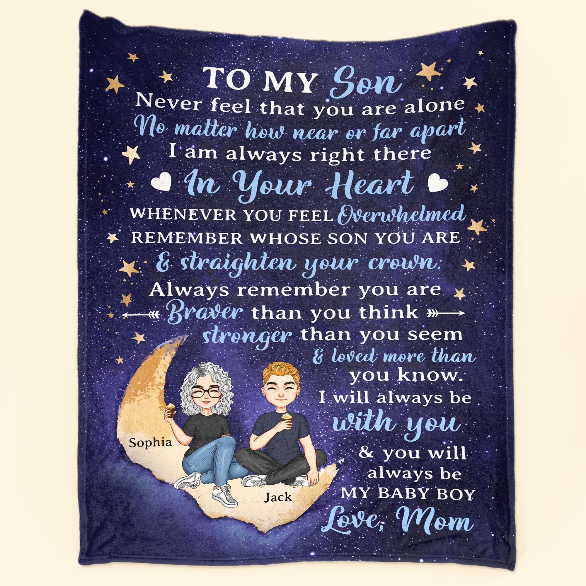 To My Son I Love You Forever - Personalized Son Blanket