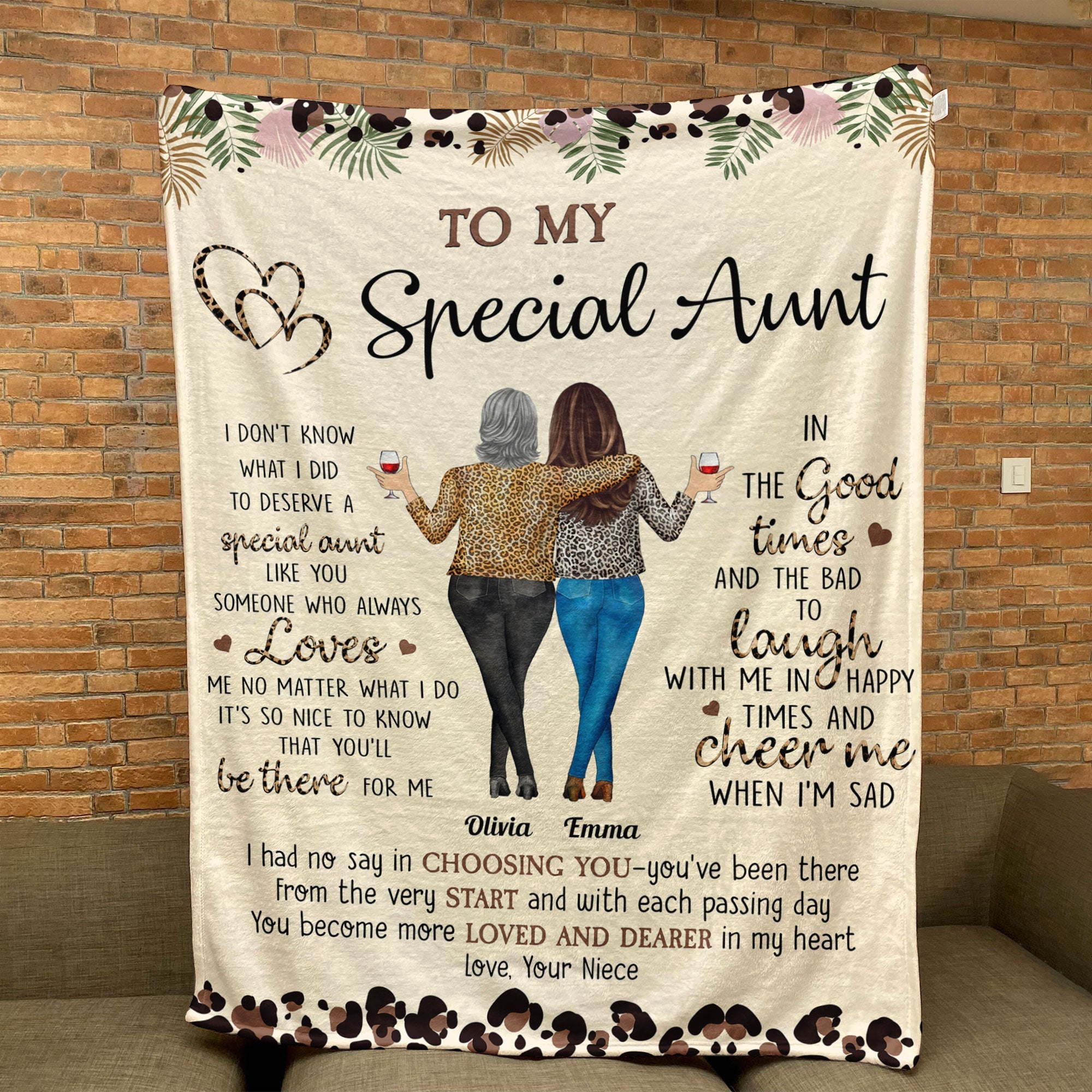 To My Special Aunt You'll Be There For Me - Personalized Blanket