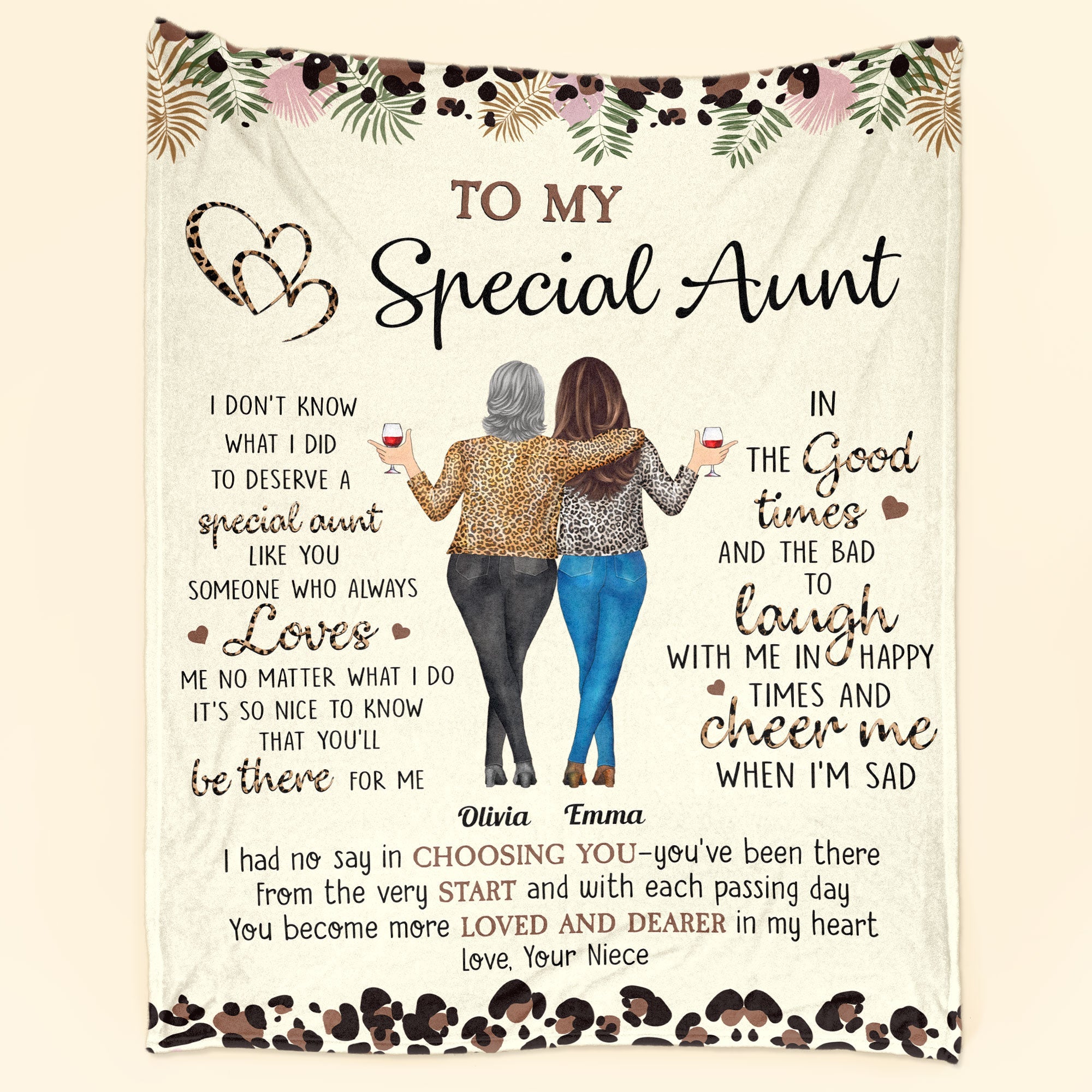 To My Special Aunt You'll Be There For Me - Personalized Blanket