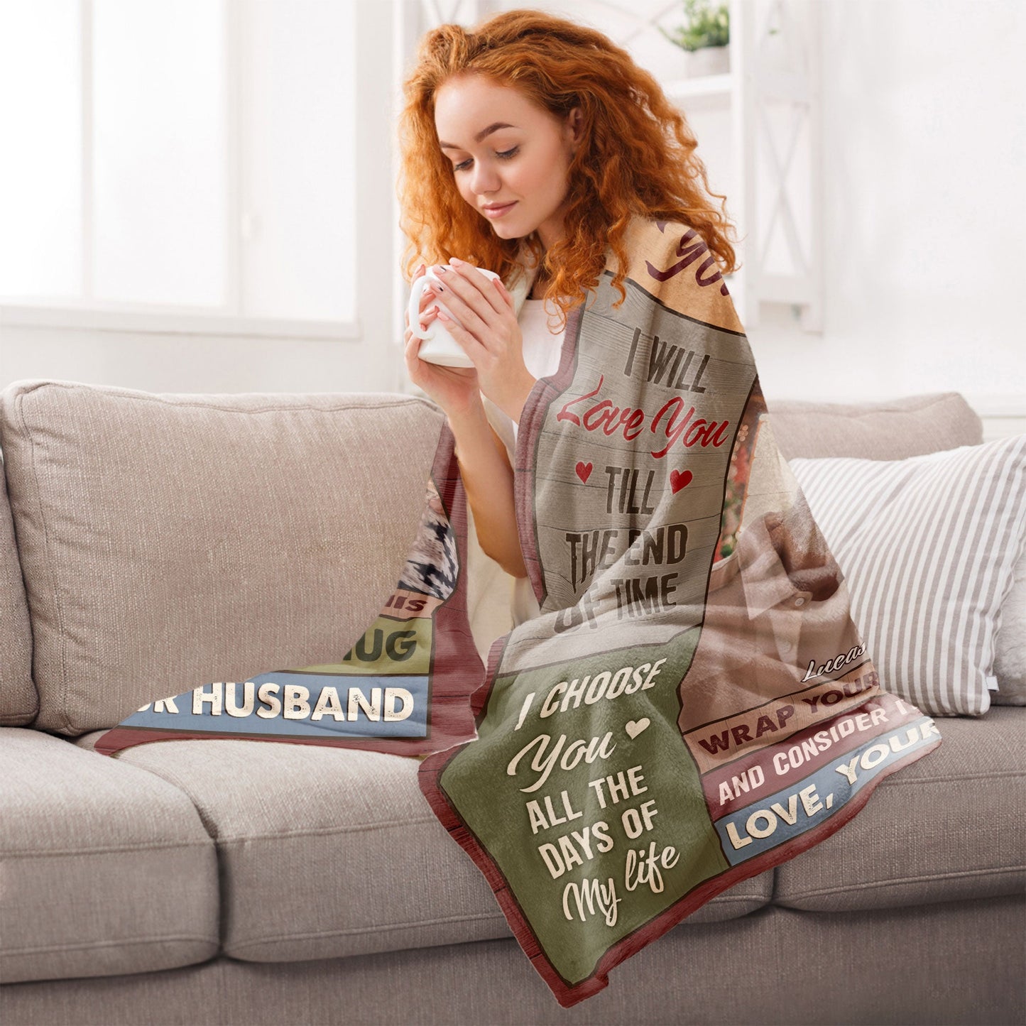 To My Wife Never Forget That I Love You - Personalized Photo Blanket