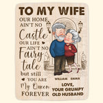 To My Wife Our Home Ain't No Castle - Personalized Blanket - Anniversary Gifts For Her, Wife - Gift For Wife