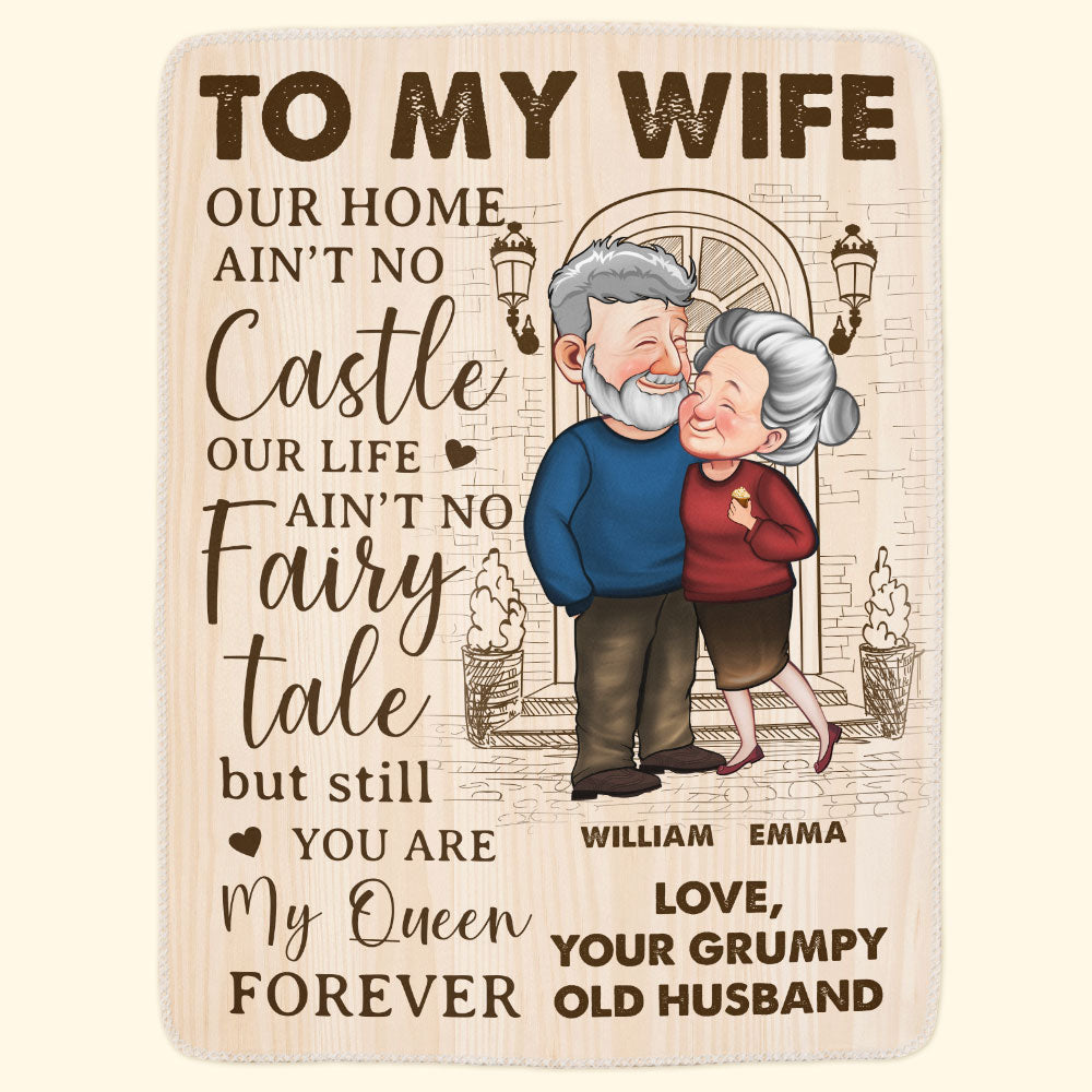 To My Wife Our Home Ain't No Castle - Personalized Blanket - Anniversary Gifts For Her, Wife - Gift For Wife