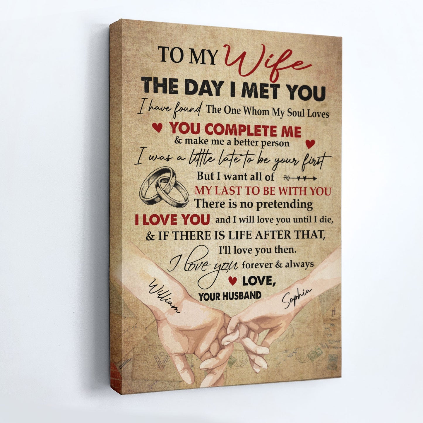 To My Wife The Day I Met You - Personalized Wrapped Canvas