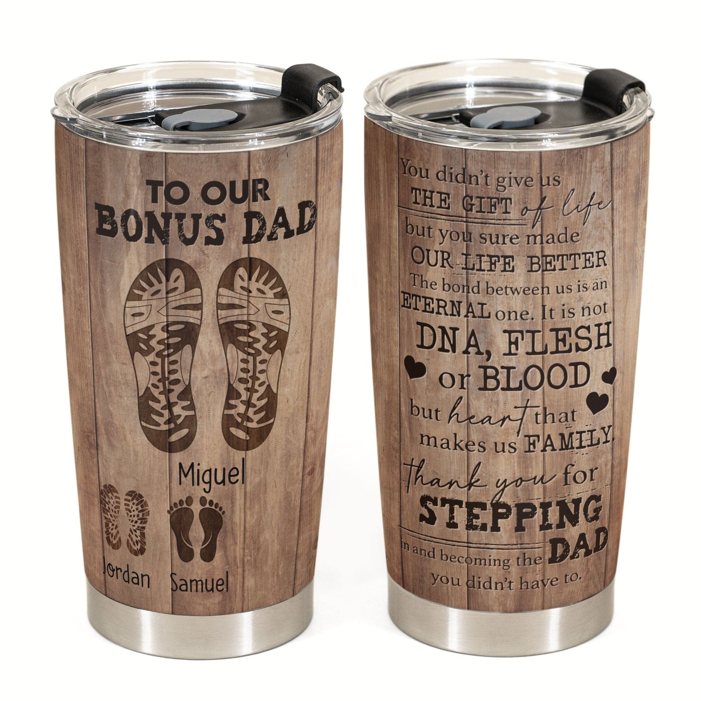 To Our Bonus Dad - Personalized Tumbler Cup