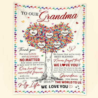 To Our Grandma Thank You For Your Love And Support - Personalized Blanket