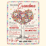 To Our Grandma Thank You For Your Love And Support - Personalized Blanket