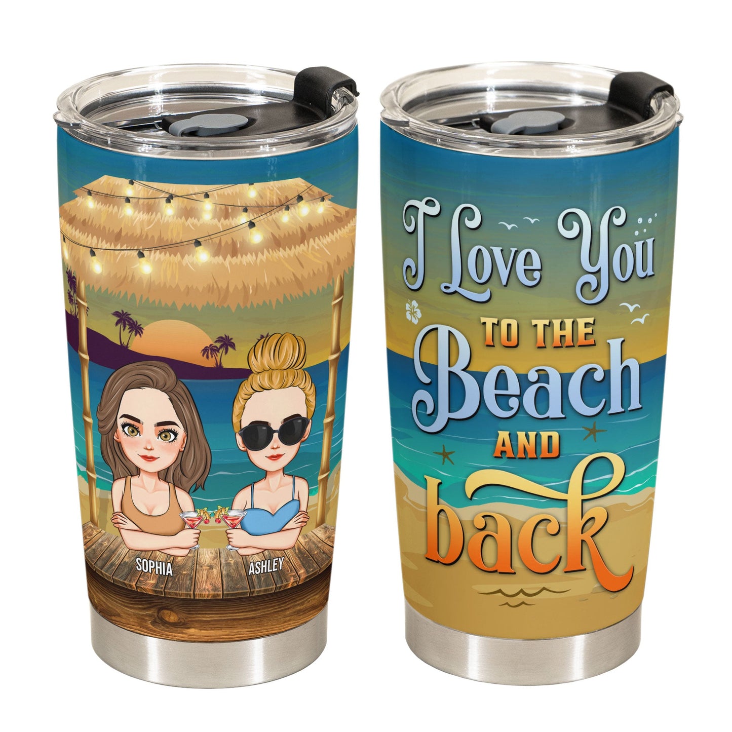 To The Beach & Back - Personalized Tumbler Cup