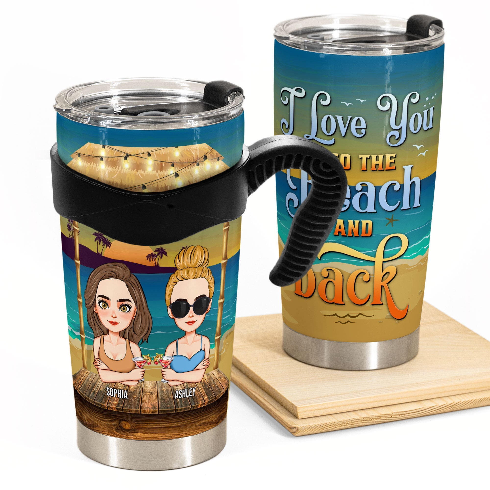 To The Beach & Back - Personalized Tumbler Cup