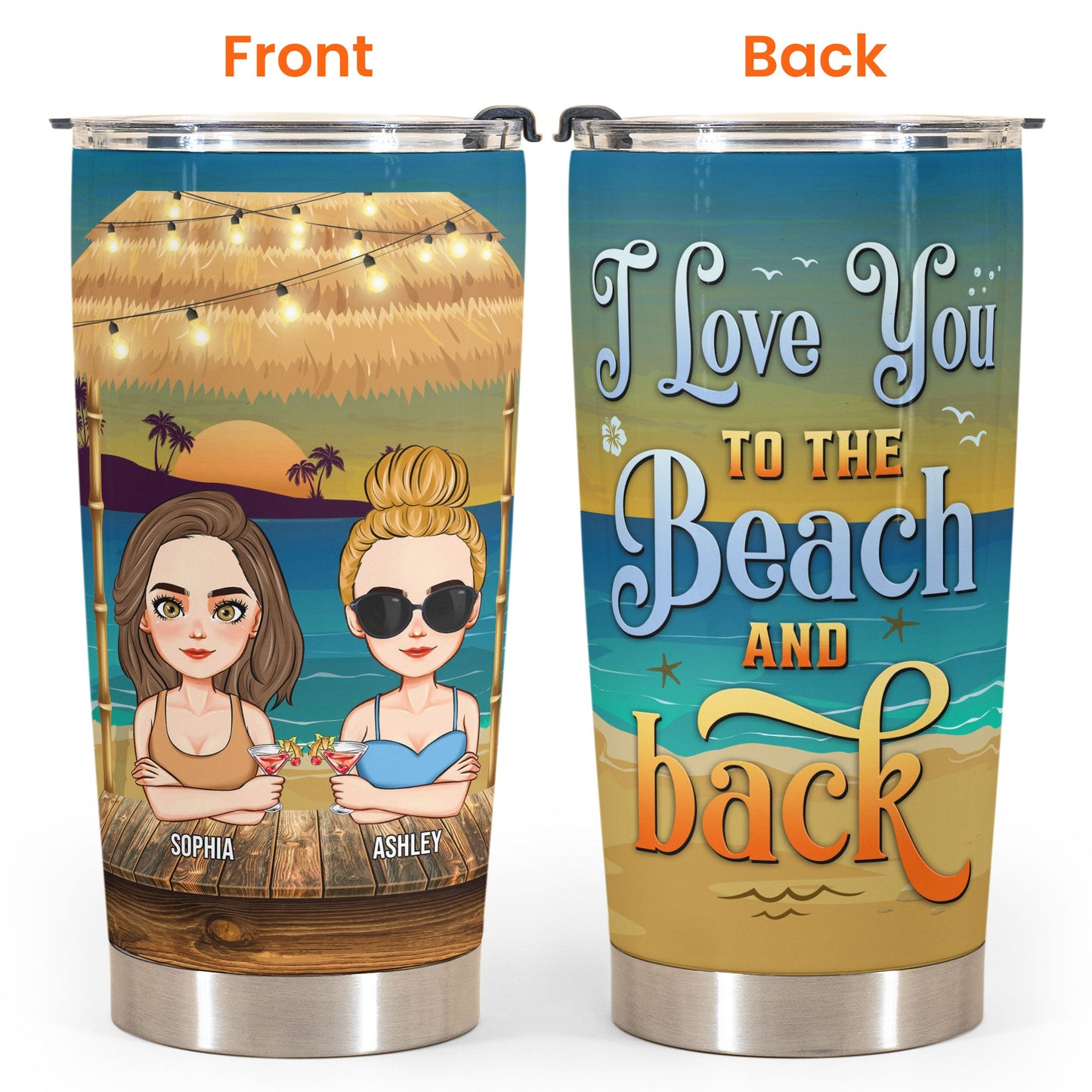 To The Beach & Back - Personalized Tumbler Cup