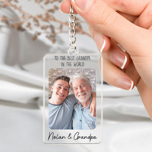 To The Best Grandpa In The World - Personalized Acrylic Photo Keychain