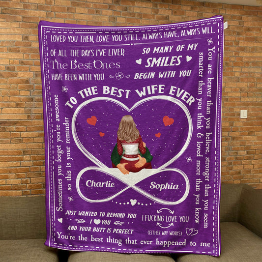 To The Best Wife Ever - Personalized Blanket