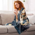 (Photo Inserted) To The Moon & Back - Personalized Photo Blanket