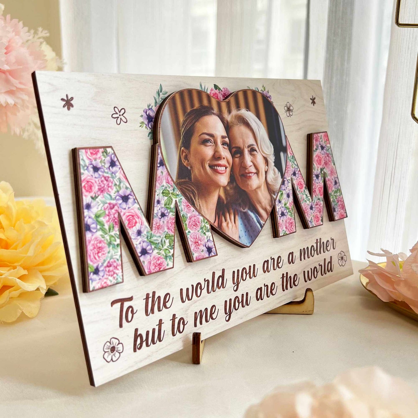 To Us You Are The World - Personalized Wooden Photo Plaque