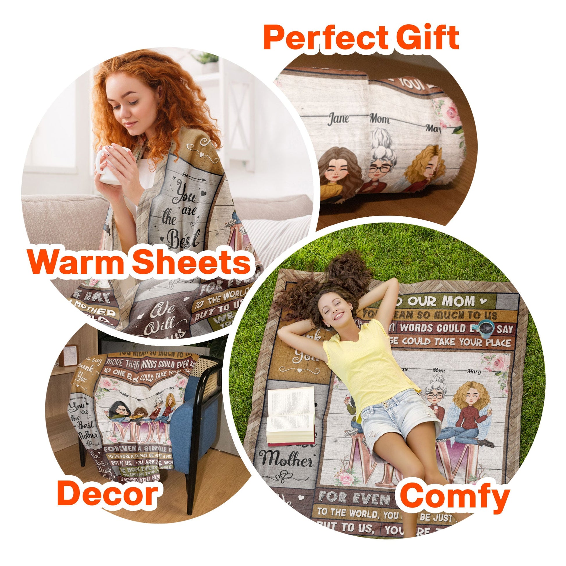 To Us You Are The World - Personalized Blanket - New Year Birthday Gift For Mom, Gift From Daughters, Sons, Husband