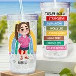 Today I Will - Personalized Acrylic Tumbler With Straw