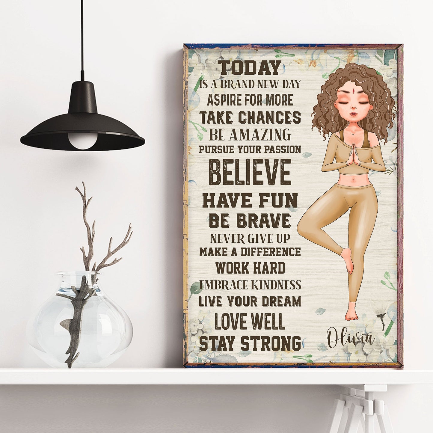Today Is A Brand New Day - Personalized Poster/Canvas - Gift For Yoga Lover