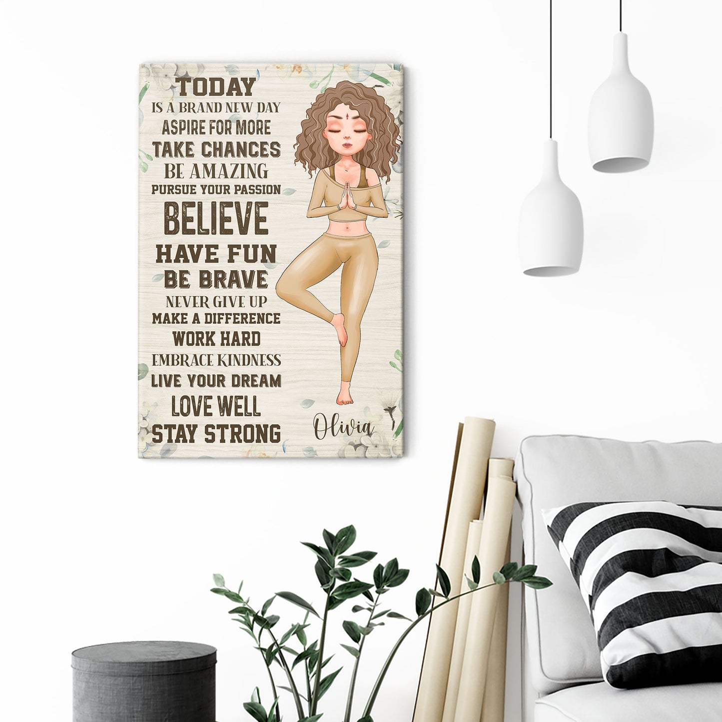 Today Is A Brand New Day - Personalized Poster/Canvas - Gift For Yoga Lover