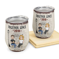 Together Since - Couple Front Porch Version - Personalized Wine Tumbler