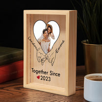 Together Since Couples Anniversary Holding Hands - Personalized Photo Frame Light Box