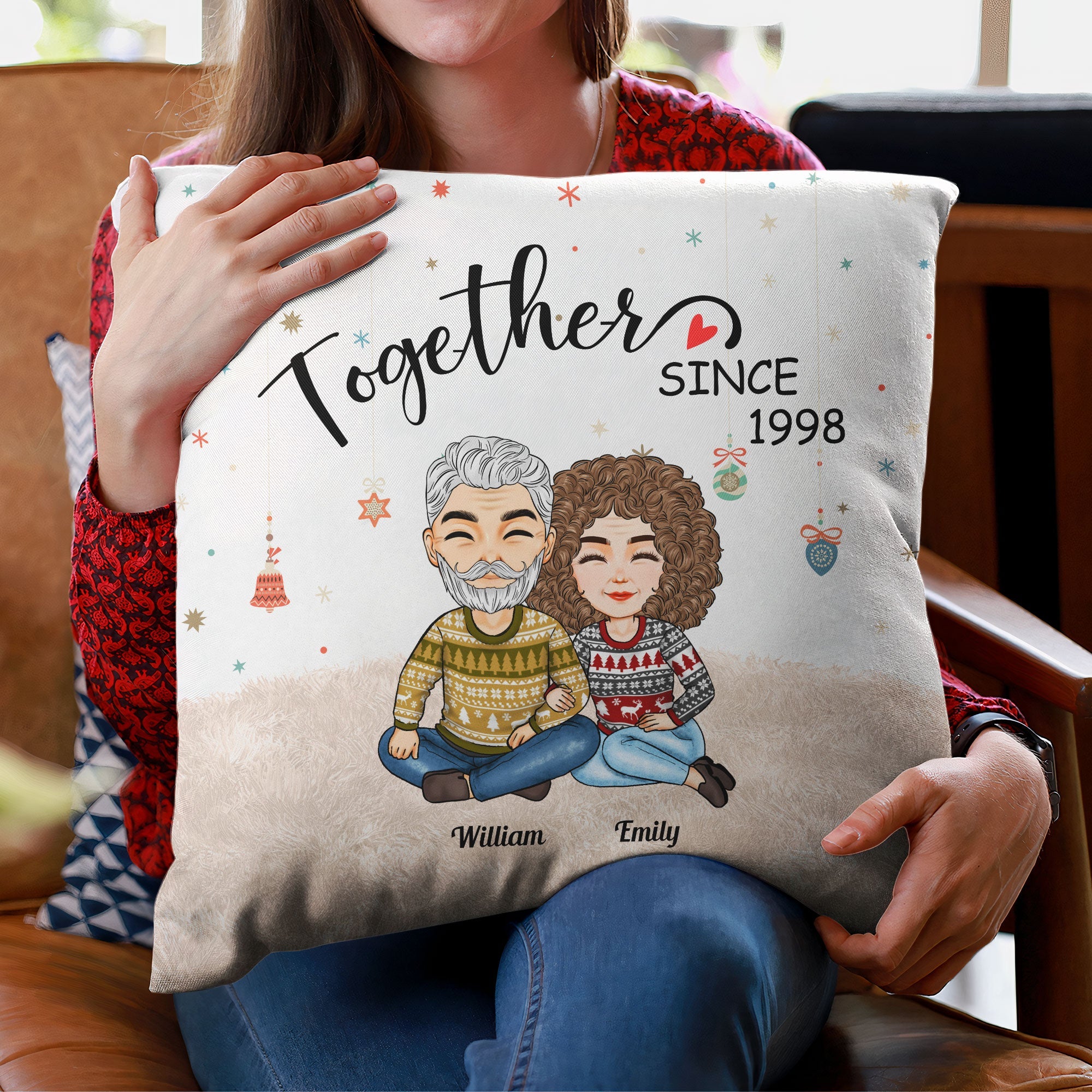 Customized discount couple pillow