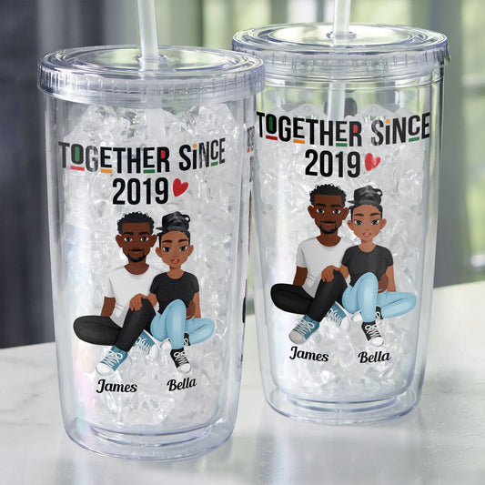 Together Since - Personalized Acrylic Tumbler With Straw