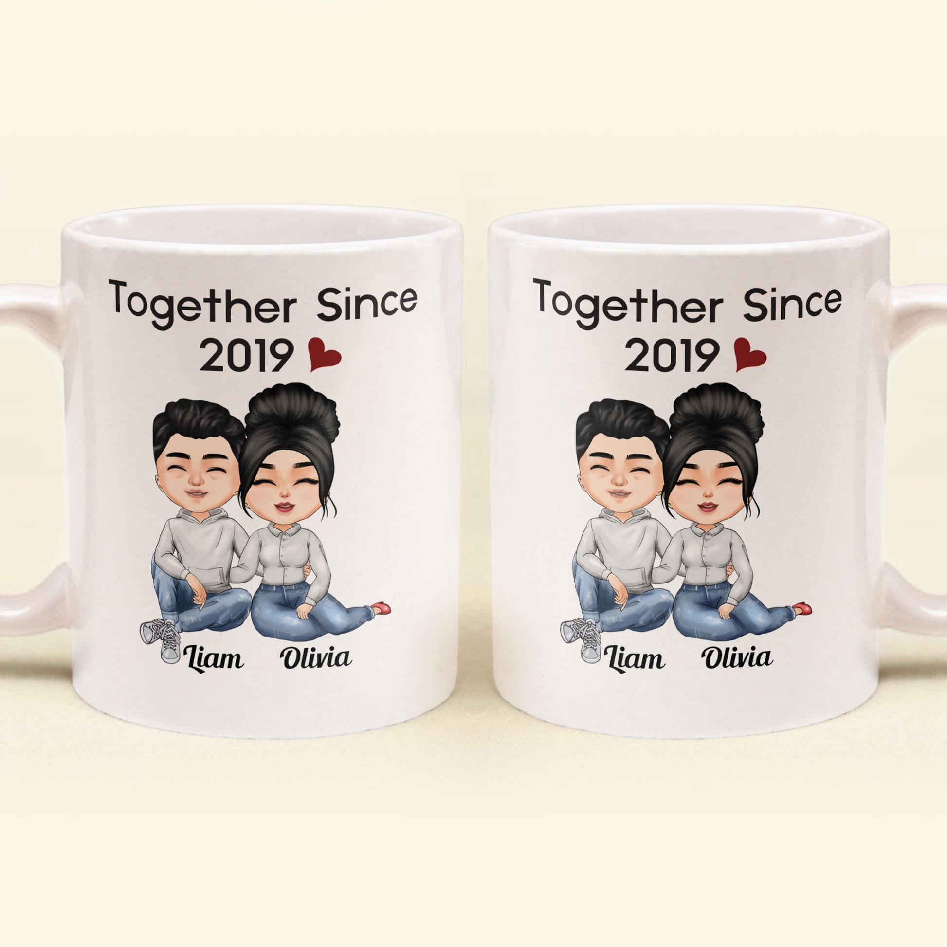Together Since - Personalized Mug - Anniversary, Valentine's Day Gift For Spouse, Husband, Wife, Lovers, Girlfriend, Boyfriend