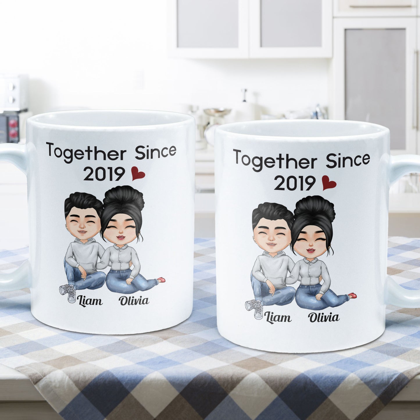 Together Since - Personalized Mug - Anniversary, Valentine's Day Gift For Spouse, Husband, Wife, Lovers, Girlfriend, Boyfriend