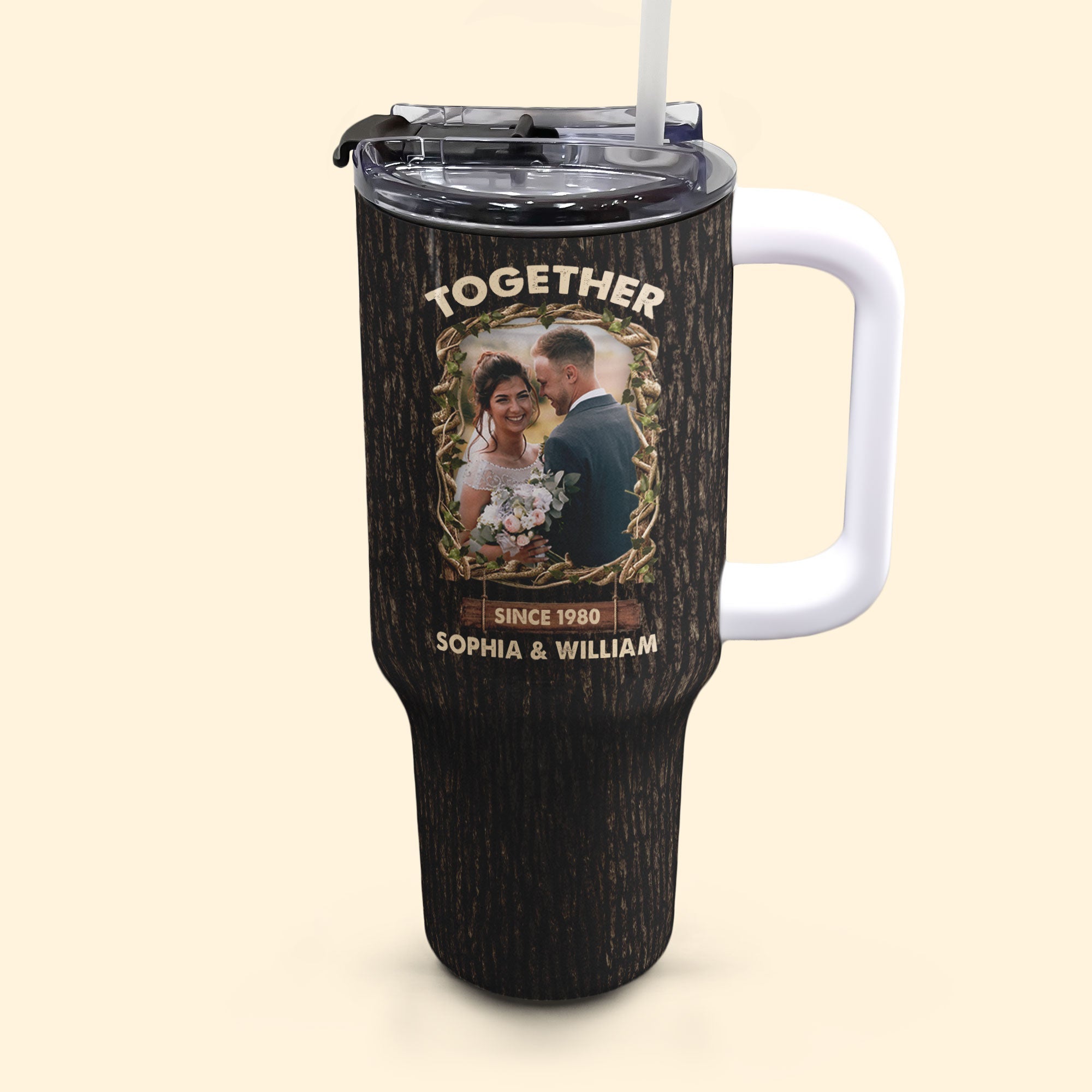 Together Since - Personalized Photo 40oz Tumbler With Straw